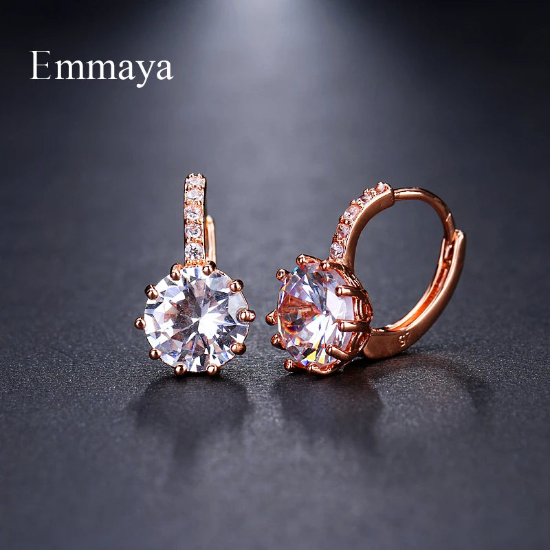 EMMAYA Fashion 9 Colors AAA CZ Element Stud Earrings For Women Wholesale Cheap Factory Price Wedding Party Gift