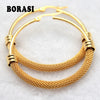Brand Earrings For Women Fashion Jewelry Gift Wholesale Trendy 2 Colors Gold Color/White Gold Color Net Round Hoop Earrings