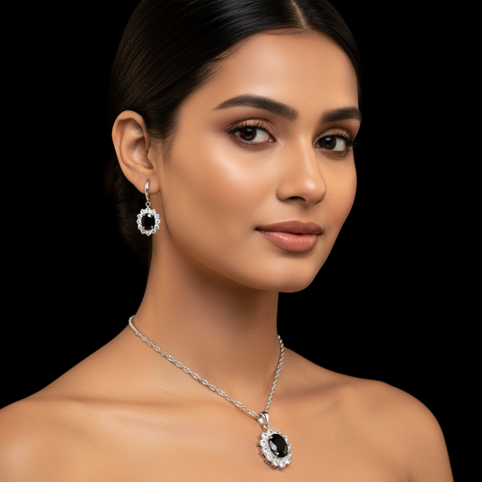 Zenat 925 Silver Princess Cubic Zirconia Jewelry Set