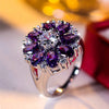 Zenat Purple Stone Sun Flower Engagement Ring