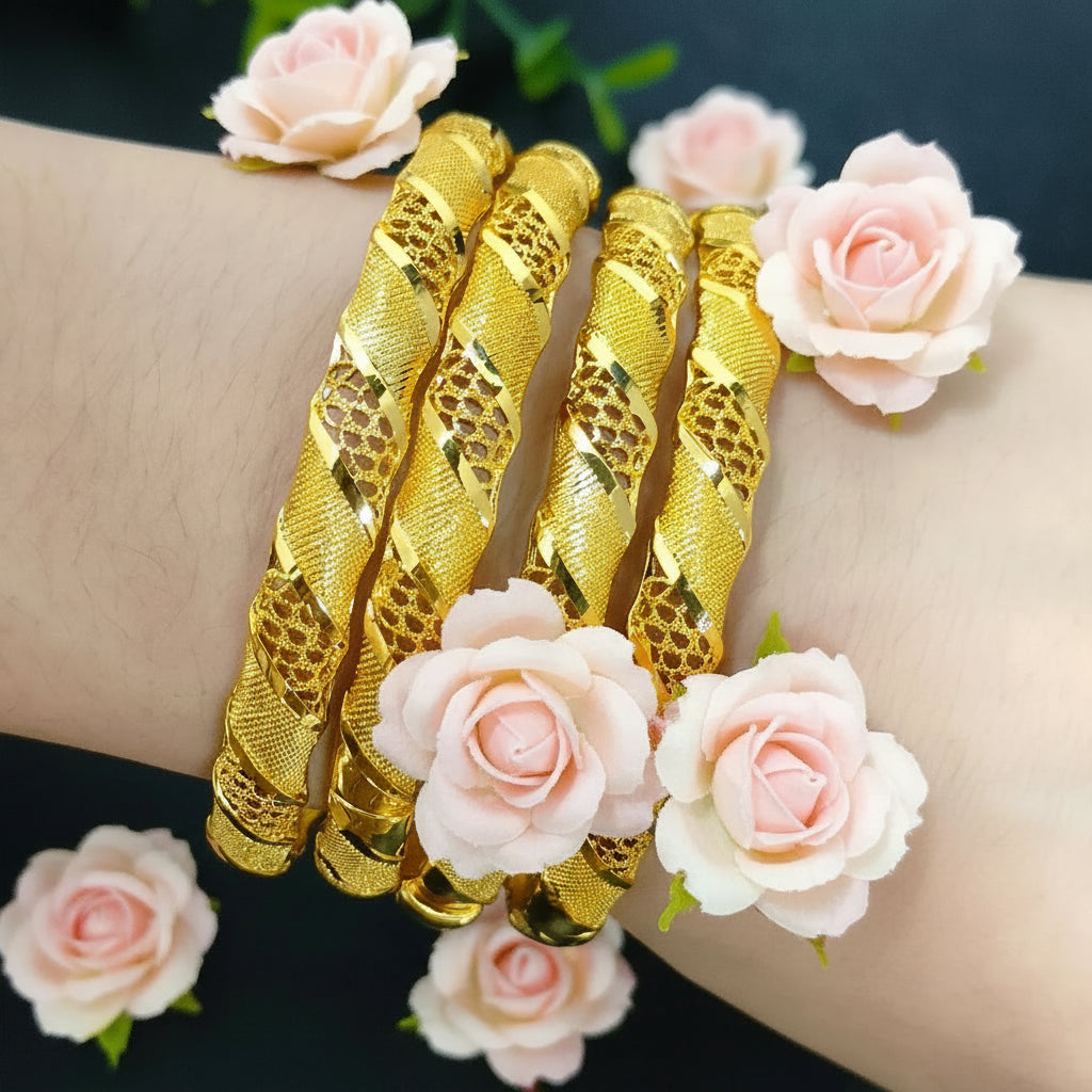 Dubai Style 24K Bangles For Women Wedding Adjustable