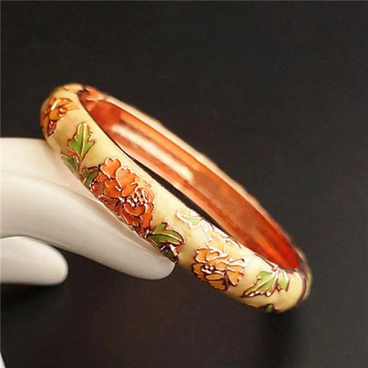 Ethnic Handicraft Peony Jewelry Bracelet Bangles