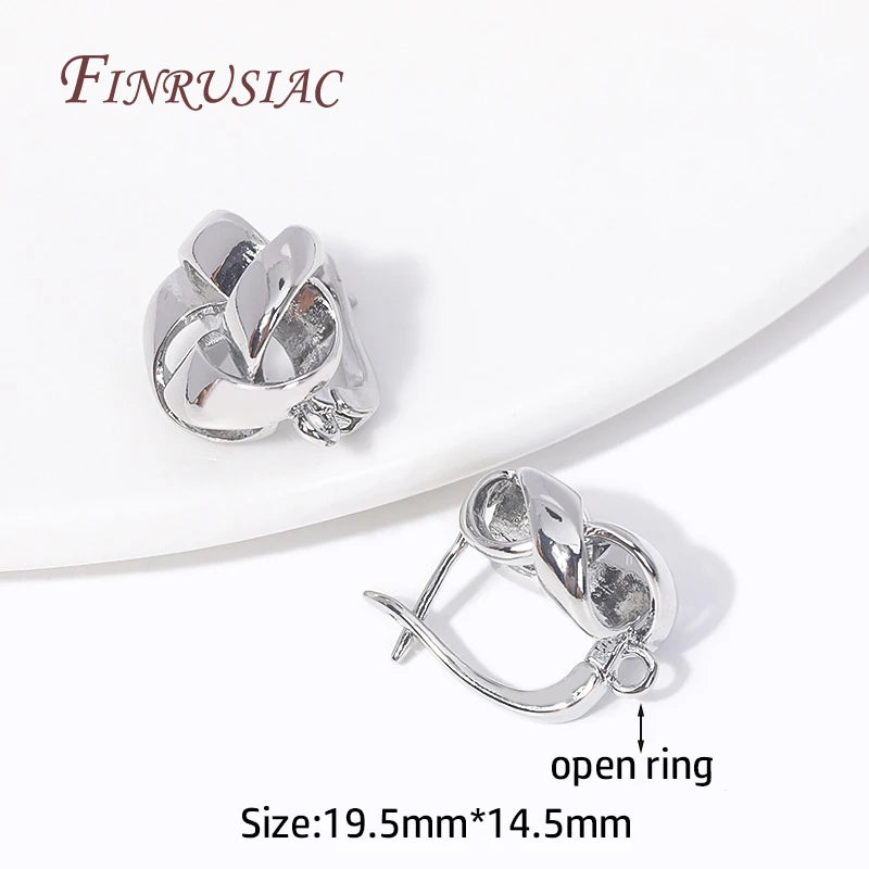 Trendy Earrings Accessories 18K Gold Plated Metal Round Earwires Earring Fasteners Hooks For DIY Women Ear Jewelry Making