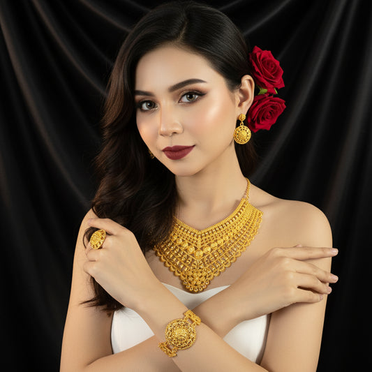 Zenat Luxury Indian style Jewelry Sets 24K Golden