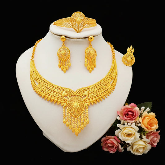 Zenat Dubai 24K Gold Plated Wedding Jewelry Set