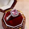 Zenat Crystal Pink Square Zircon Silver Ring