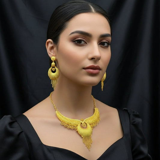 Zenat Indian Style Jewelry Set For Women 24K Gold Color