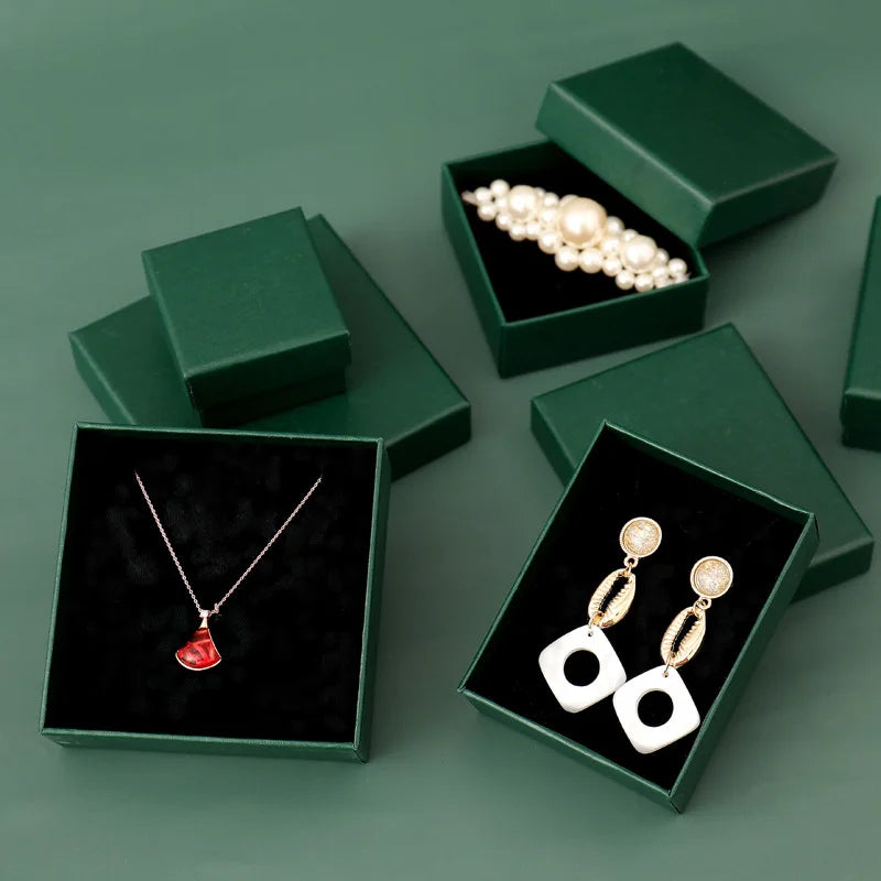 Blackish Green Square Jewelry Storage Box