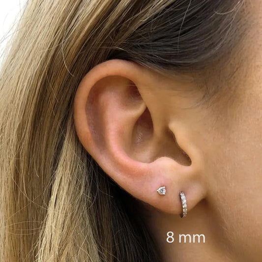 Fashion Minimal Hoop Earring Rainbow Crystal Zircon Small Huggie Thin Hoops Cartilage Helix Tragus Earring Body Piercing Jewelry