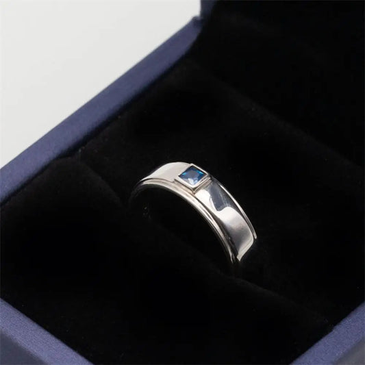 Custom Luxury Expensive High Quality Jewelry 925 Sterling Clear Black Blue Cubic Zircon Stone Silver Rings Men
