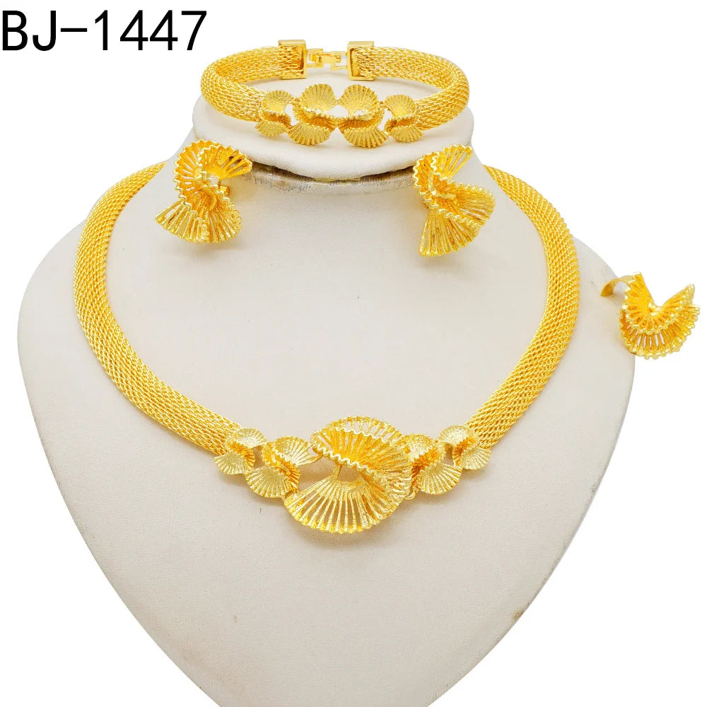 Zenat Dubai 24K Gold Plated Wedding Jewelry Set