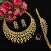 Zenat Bridal 24K Gold Plated Jewelry Necklace Set