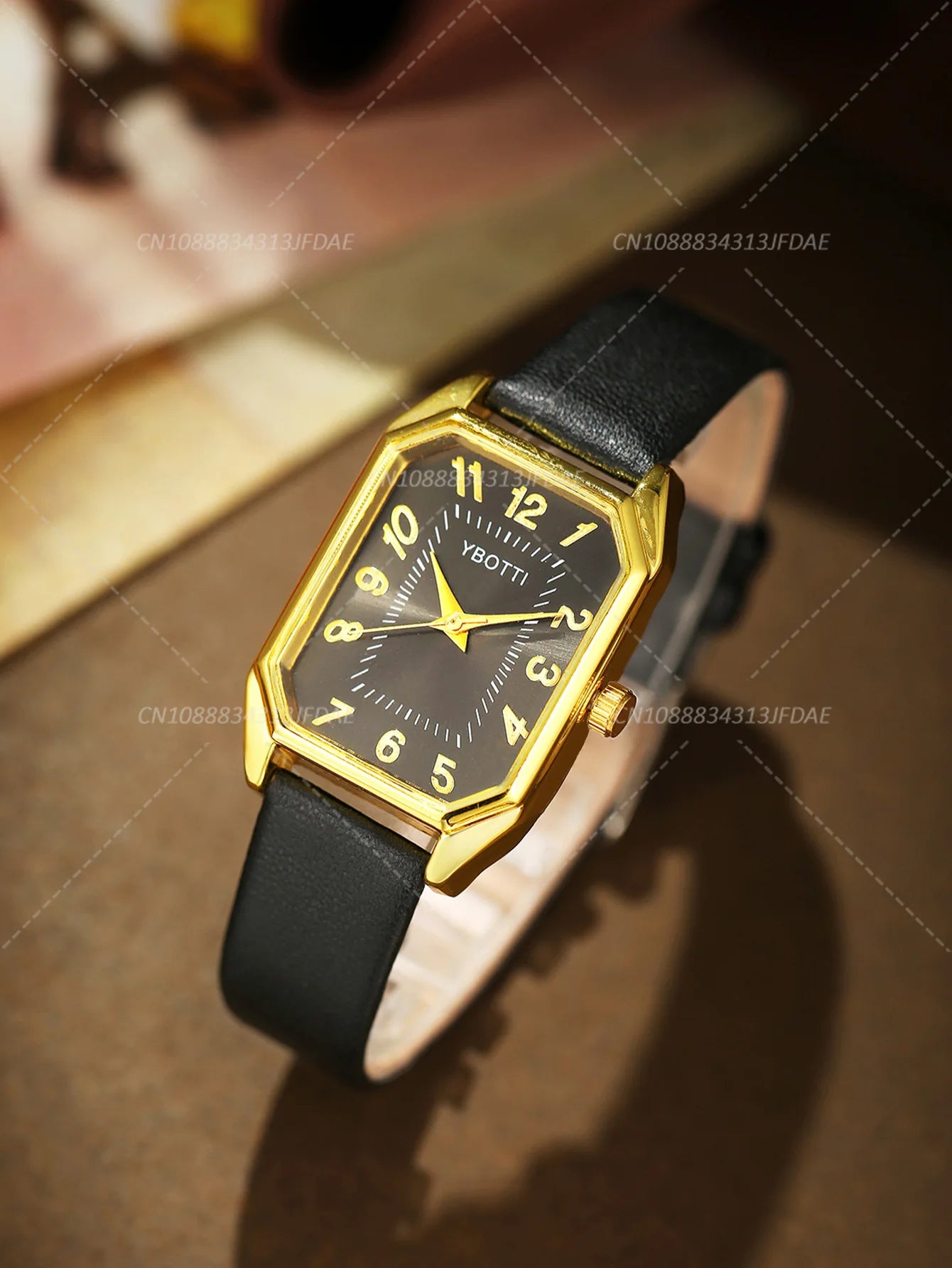 Luxury Fashion Square Women's Watches Brand Ladies Quartz Wristwatch Classic Simple Femme Blue Leather Band