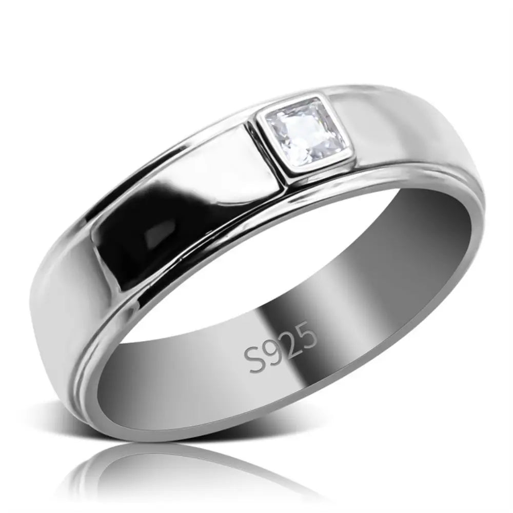 Custom Luxury Expensive High Quality Jewelry 925 Sterling Clear Black Blue Cubic Zircon Stone Silver Rings Men