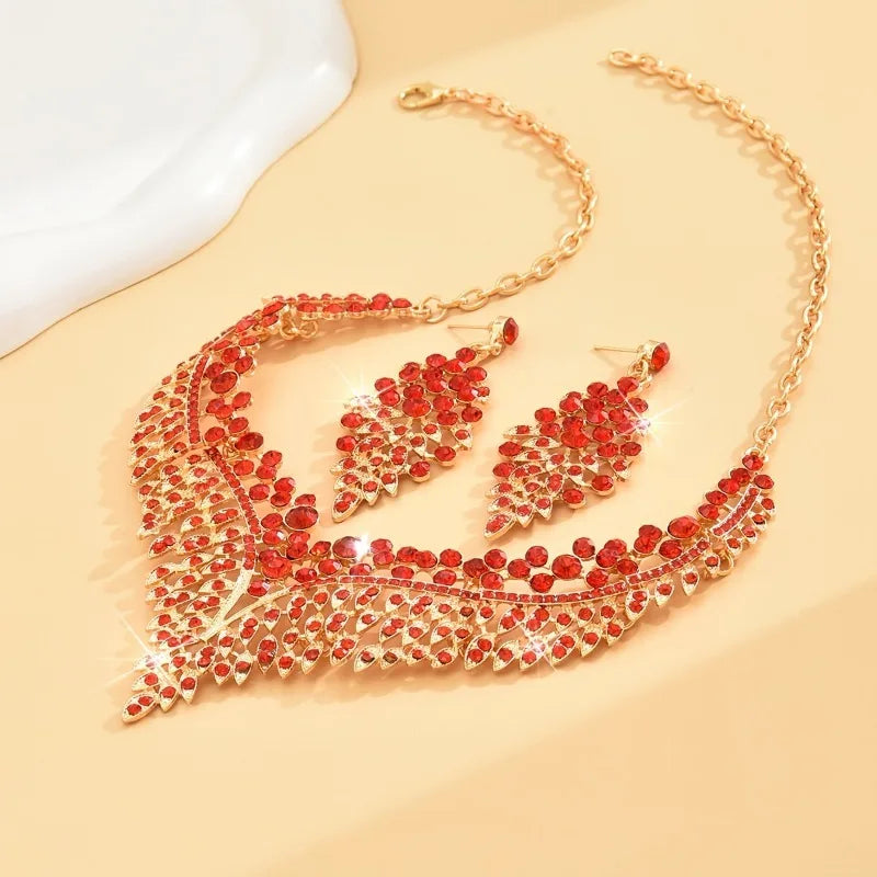 Zenat 3PC Conical Leaf Necklace Set for Dulhan