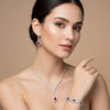 Zenat 3 Pcs Luxury Rhinestone Bride Jewelry Set