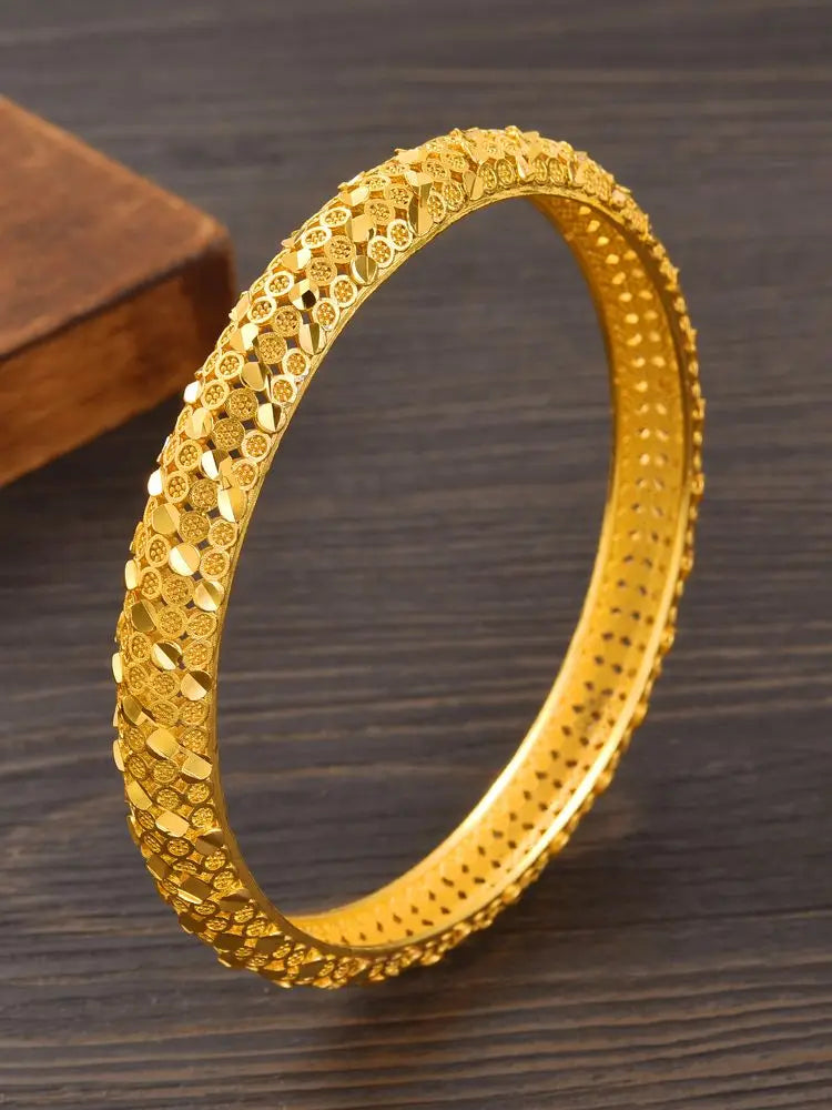 Bangrui 24K Dubai Gold Color Wedding Jewelry For Women Men Saudi Arab Bracelet&Bangles Jewelry