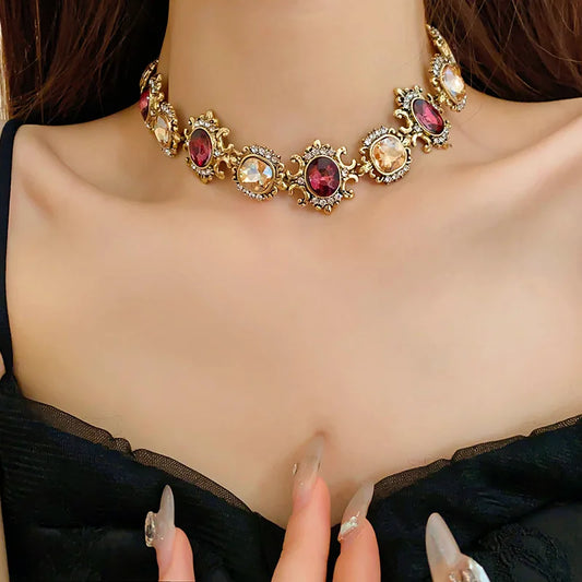 3 Pcs Vintage Necklace Earring Set High-end Accessories for Women 2024 Exaggerated Fashion Jewelry Sets for Women