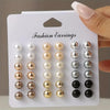 18 Pairs of Simple Imitation Pearl Earrings, Casual and Elegant Style, Lightweight, Women Wear Earrings for Daily Wear
