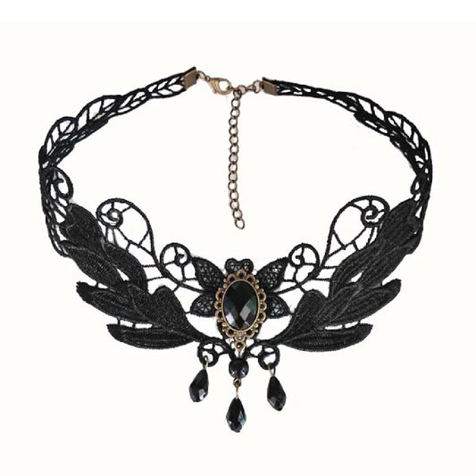 Korean Fashion Velvet Choker for Women Vintage Sexy Lace Necklace with Pendants Gothic Girl Neck Jewelry Accessories