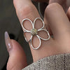 Zenat 925 Sterling Silver Minimalist Flower Ring