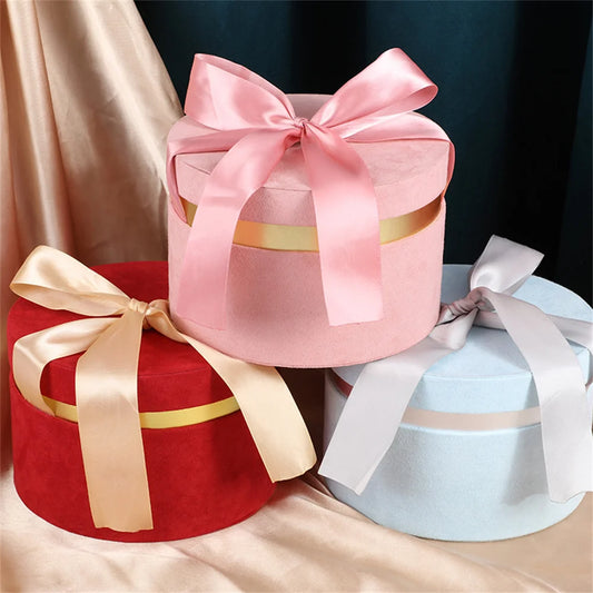 Candy Box With Bow Ribbon Round Gift Packaging Boxes