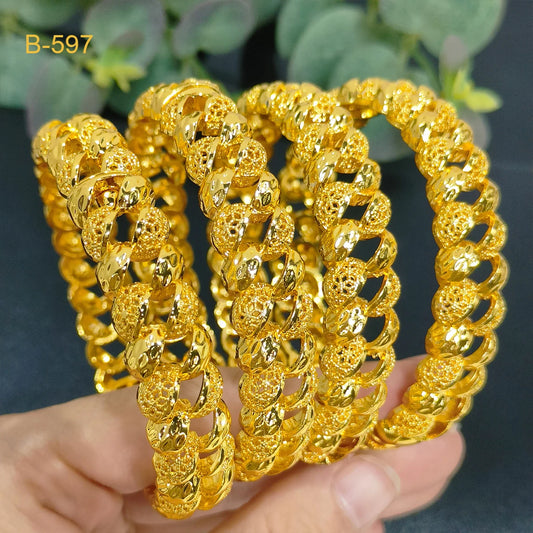 ANIID Luxury African 24k Gold Plated Bangles For Indian Women Wedding Bridal Ethiopian Brazilian Bracelets Dubai Jewellery Gifts