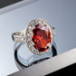 AliExpress Hot Explosions Gorgeous Women's Garnet Red Ring Oversized Zircon Fashion Party Banquet First Accessories