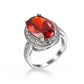 AliExpress Hot Explosions Gorgeous Women's Garnet Red Ring Oversized Zircon Fashion Party Banquet First Accessories