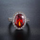 AliExpress Hot Explosions Gorgeous Women's Garnet Red Ring Oversized Zircon Fashion Party Banquet First Accessories