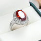 AliExpress Hot Explosions Gorgeous Women's Garnet Red Ring Oversized Zircon Fashion Party Banquet First Accessories
