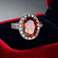 AliExpress Hot Explosions Gorgeous Women's Garnet Red Ring Oversized Zircon Fashion Party Banquet First Accessories