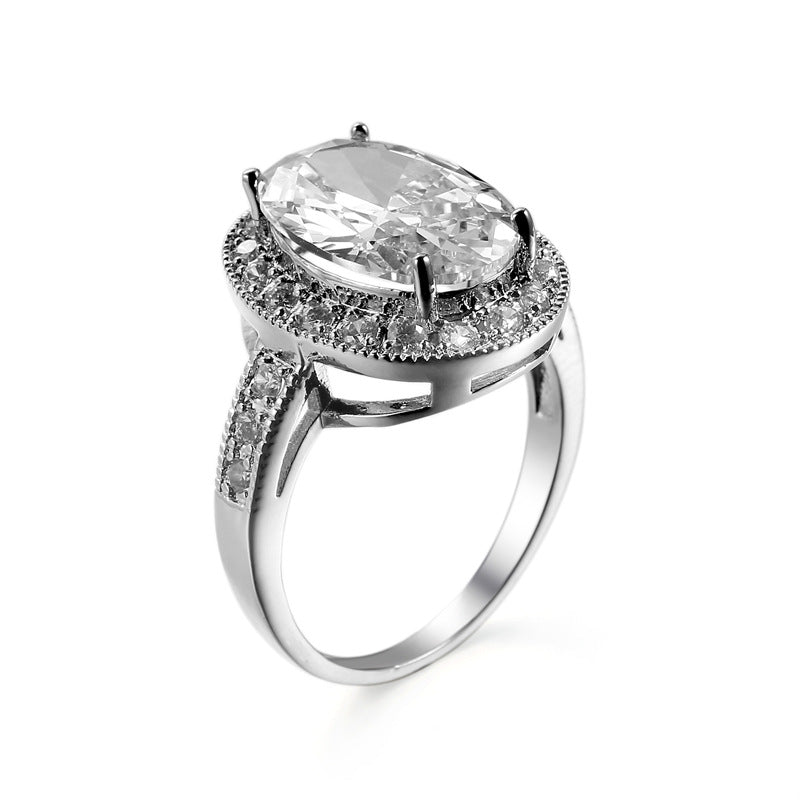 AliExpress Hot Explosions Gorgeous Women's Garnet Red Ring Oversized Zircon Fashion Party Banquet First Accessories