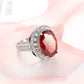 AliExpress Hot Explosions Gorgeous Women's Garnet Red Ring Oversized Zircon Fashion Party Banquet First Accessories