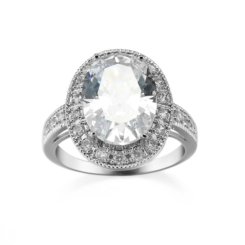 AliExpress Hot Explosions Gorgeous Women's Garnet Red Ring Oversized Zircon Fashion Party Banquet First Accessories