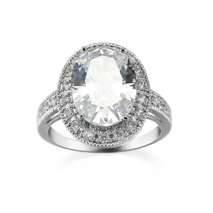 AliExpress Hot Explosions Gorgeous Women's Garnet Red Ring Oversized Zircon Fashion Party Banquet First Accessories