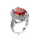 AliExpress Hot Explosions Gorgeous Women's Garnet Red Ring Oversized Zircon Fashion Party Banquet First Accessories