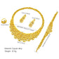Bridal Dubai Jewelry Set African Wedding 24k Gold Color Jewelry Ethiopia Indian Necklace Bracelet Earring Ring Set Party Gifts