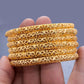 24k 6Pcs Gold Color Dubai India Bangles For Women African Bridal Bangles Bracelets Gold Wedding Bangles Jewellery Gifts
