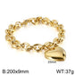8mm Waterproof Stainless Steel Polished Heart Bracelet and Necklace Set Minimalist Gold Plated Link Chain Trendy Jewelry