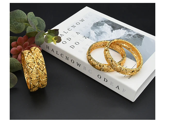 ANIID Dubai 24K Gold Color Hand Bracelet And Bangles Women Designer African Charm New Luxury High Quality Moroccan Jewelry