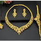 ANIID Dubai Jewelry Sets Gold Color 24k Luxury Big African Nigerian Necklace Bracelets Earring Ring For Wedding Jewelri Party