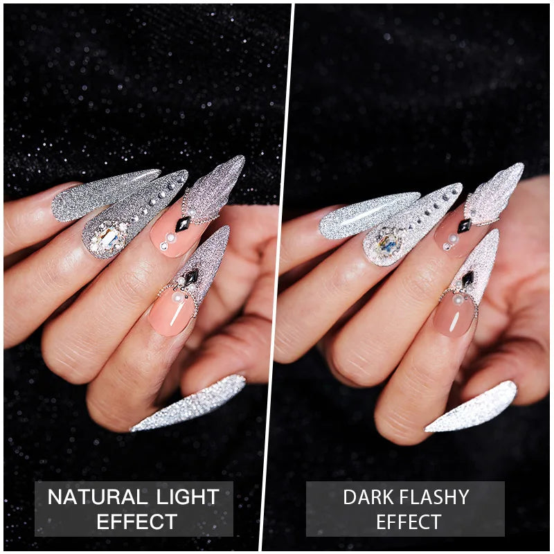 Mtssii 6ML Reflective Gel Nail Polish Shiny 14 Colors Semi-permanent UV Gel varnish Hybrid Nail Polish for Nail Art Manicure