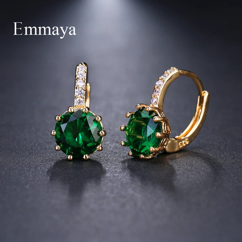 EMMAYA Fashion 9 Colors AAA CZ Element Stud Earrings For Women Wholesale Cheap Factory Price Wedding Party Gift