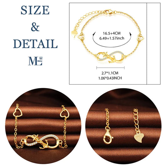 Drop Shipping 925 Sterling Silver Anchor Infinity Heart Charm Silver Bracelet for Women New Arrival