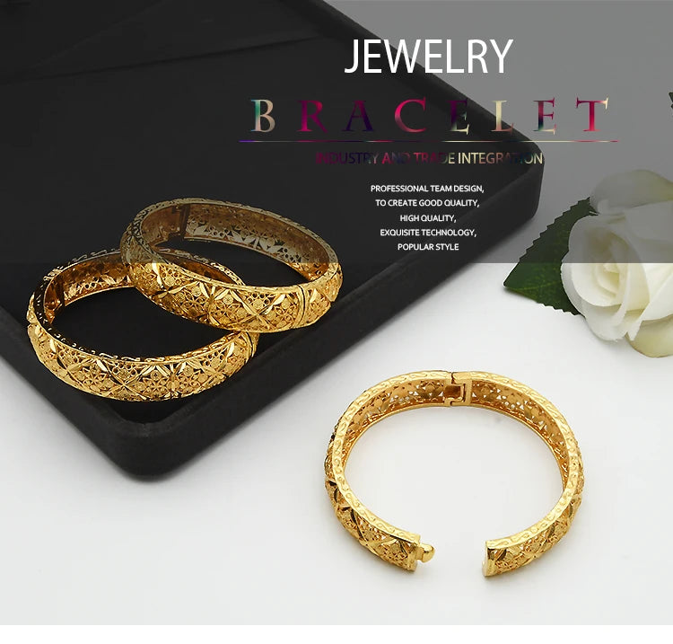 ANIID Dubai 24K Gold Color Hand Bracelet And Bangles Women Designer African Charm New Luxury High Quality Moroccan Jewelry