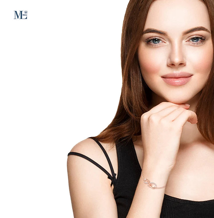 Drop Shipping 925 Sterling Silver Anchor Infinity Heart Charm Silver Bracelet for Women New Arrival