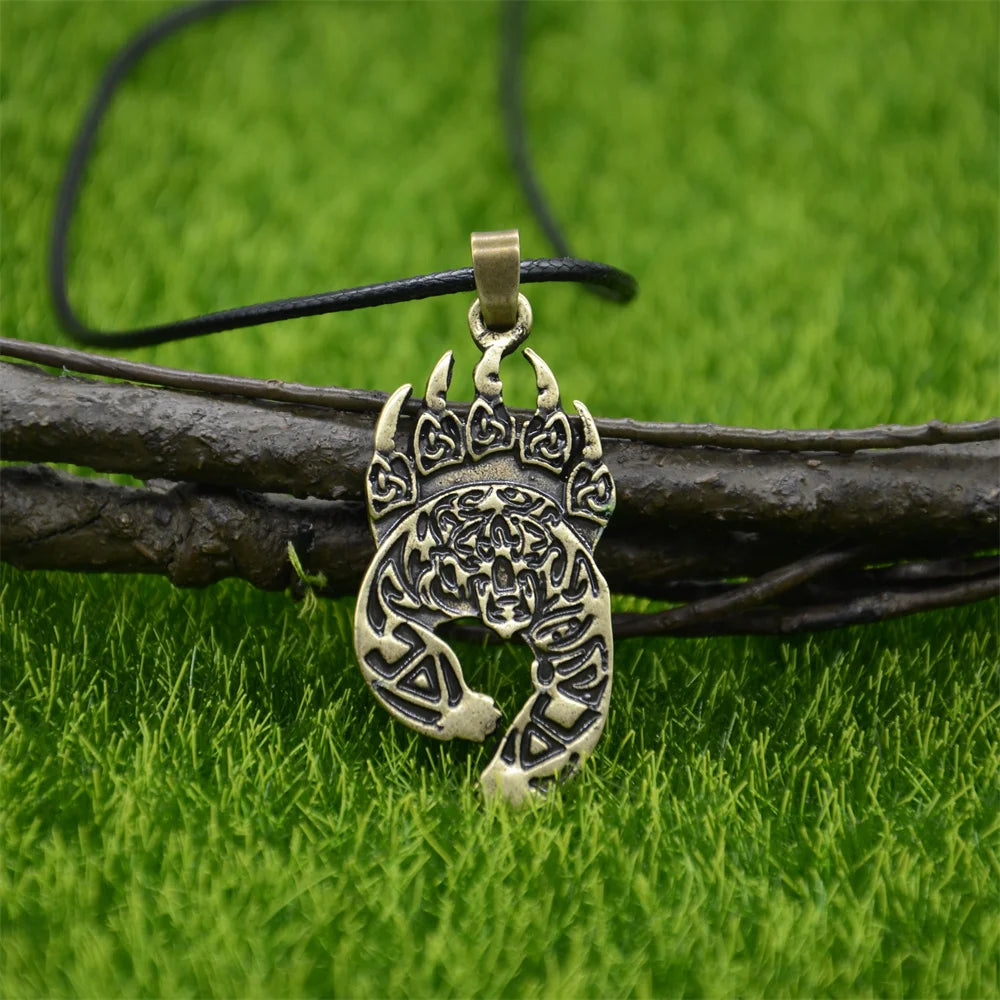 Bear Paw Slavic God Veles Symbol Amulet Talisman Viking Pendant Male Jewelry Necklace