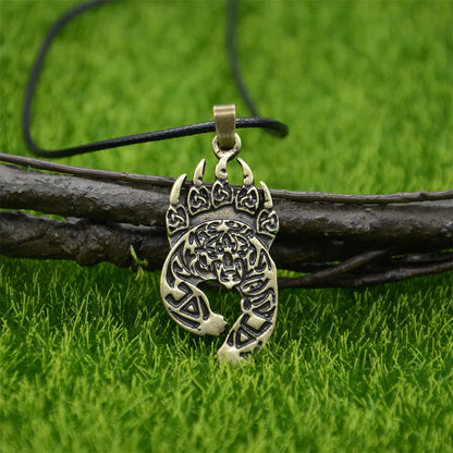 Bear Paw Slavic God Veles Symbol Amulet Talisman Viking Pendant Male Jewelry Necklace