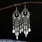 2020 Vintage Ethnic Bohemian White Beads Jhumka Earrings Geometric Metal Tassel Indian Earrings Tibetan Jewelry